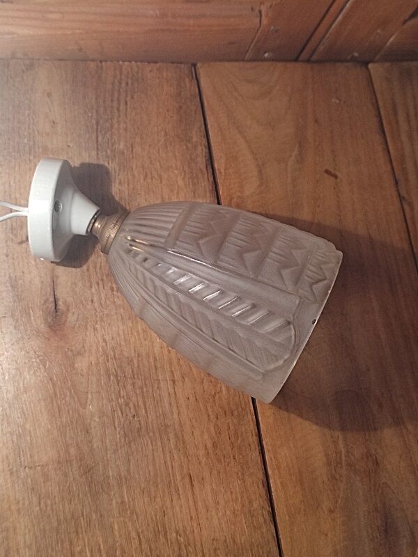 Wall lamp tulip frosted glass edging porcelain support dp 122206