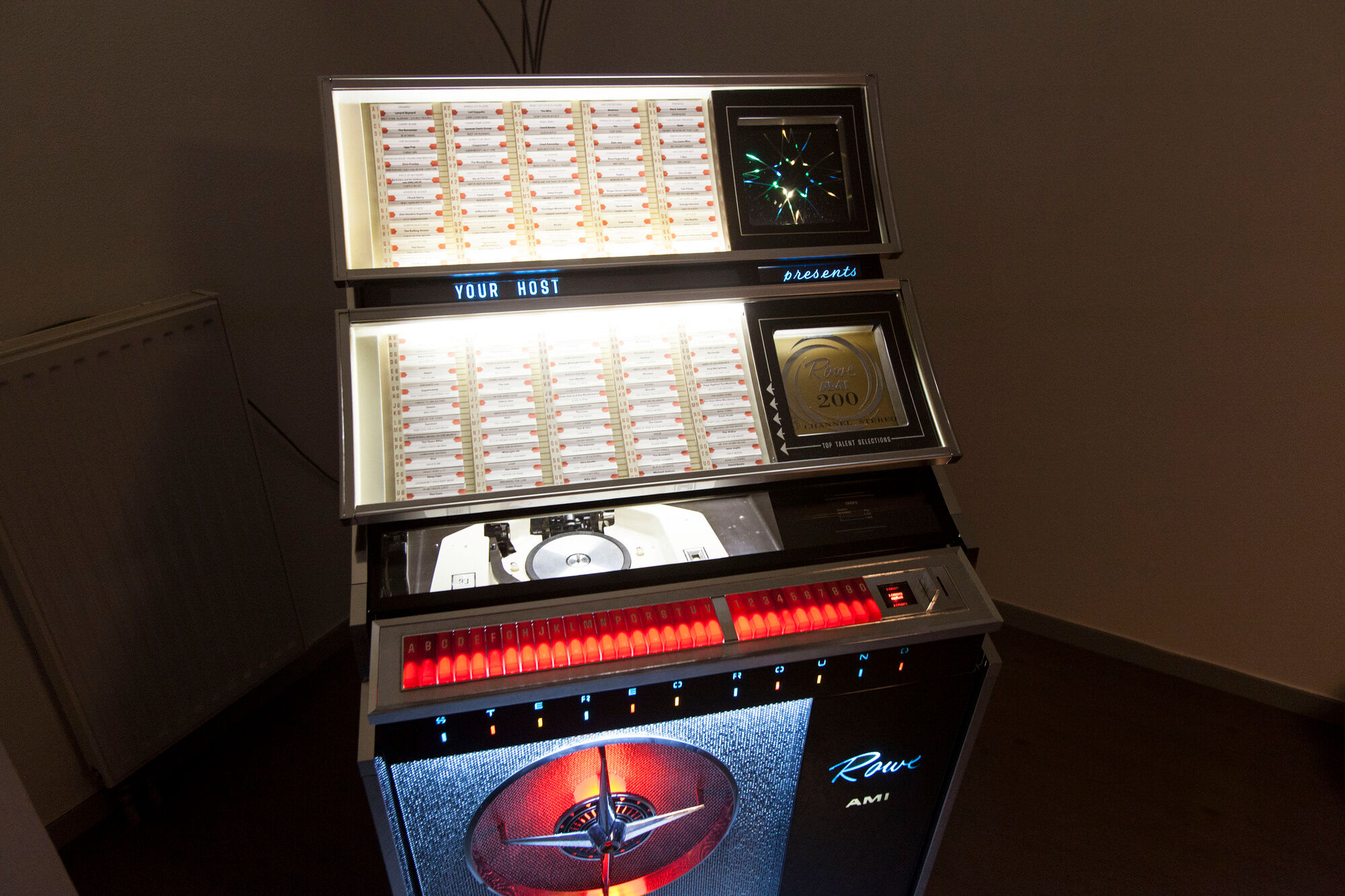Jukebox Rowe friend from 1963 model"Jal" capa 100 vinyl compilation pop, rock, metal from 1950 to 1990