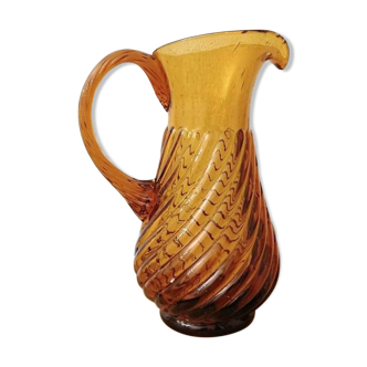 Amber glass pitcher