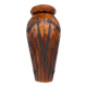 Vase breton en bois sculpté et laiton, Bretagne, France, 1960s