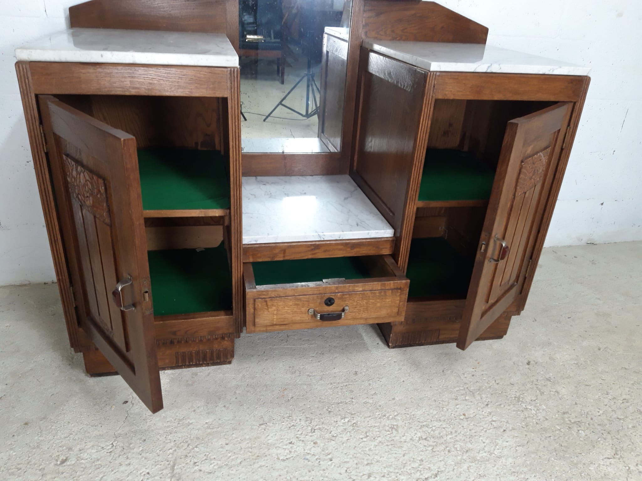 Vintage art deco cabinet with mirror