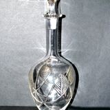 Baccarat crystal decanter aswan art deco model 1930 cut feather sheets