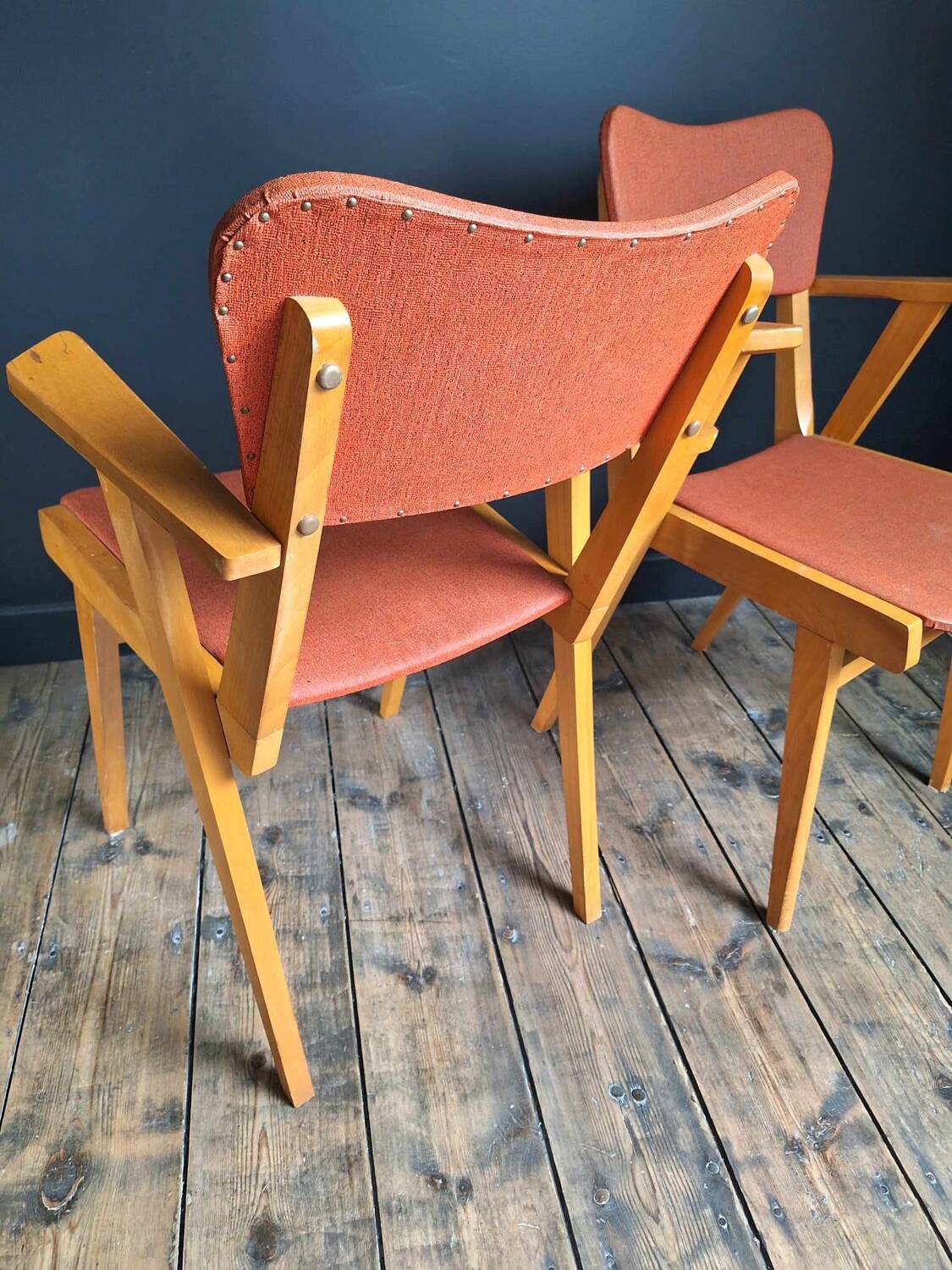 Pair of vintage bridge armchairs