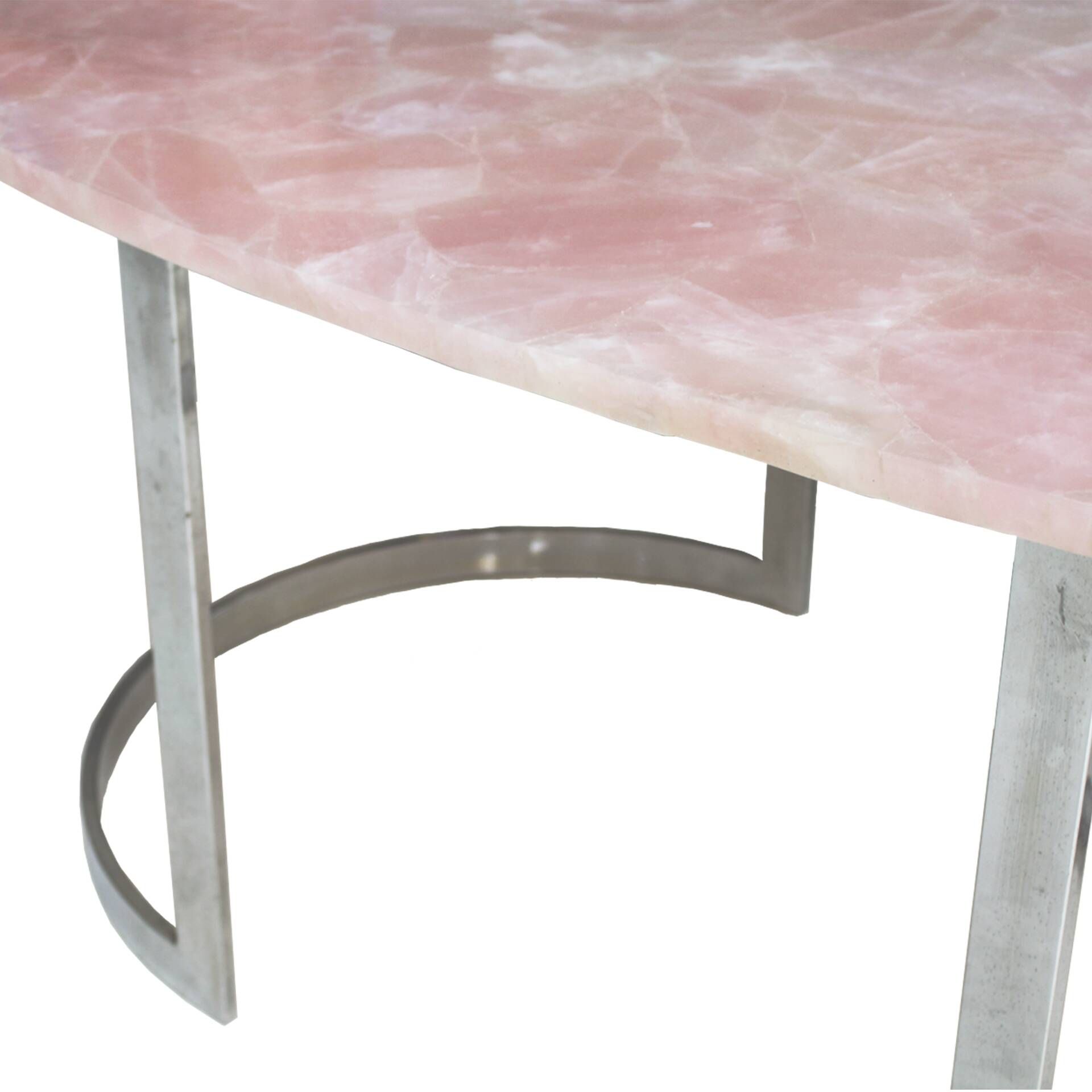 Contemporary Dining Table Made of Rose Quartz Designed by L.A. Studio