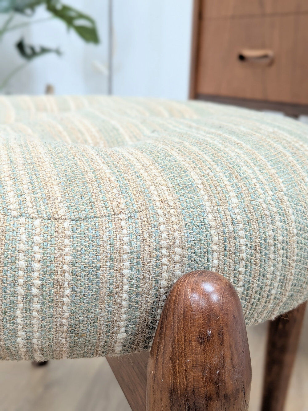 Stool - vintage teak pouf from the 1960s