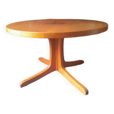 Round wooden table with 2 extensions, table with central star leg