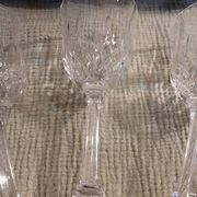 3 antique crystal stemmed glasses