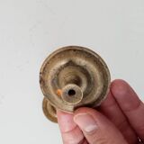 Pair of antique Empire furniture knobs from the 19th century in gilded bronze.