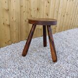 Solid wood tripod stool