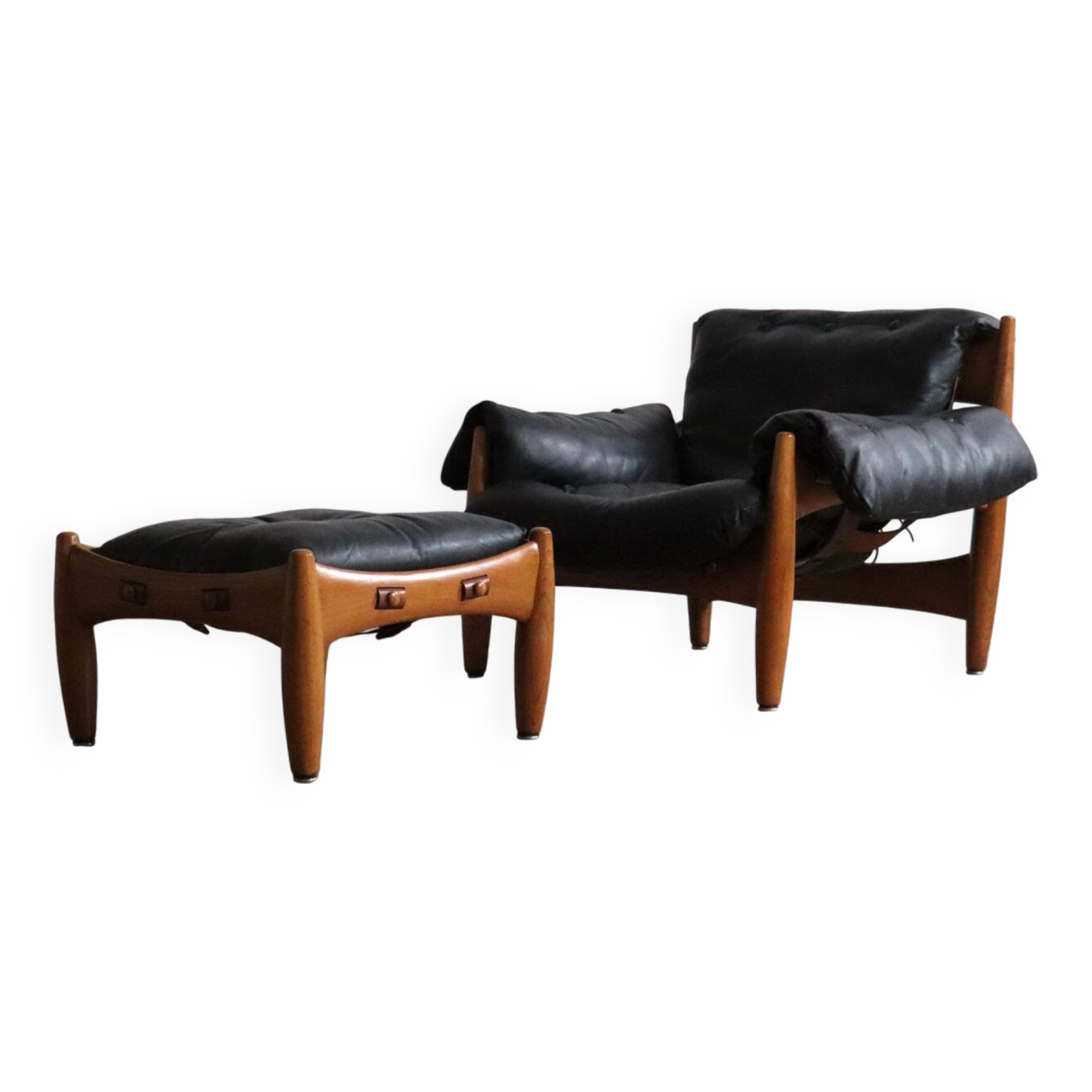 Sheriff Lounge Chair with ottoman by Sergio Rodrigues for Isa Bergamo 1960s