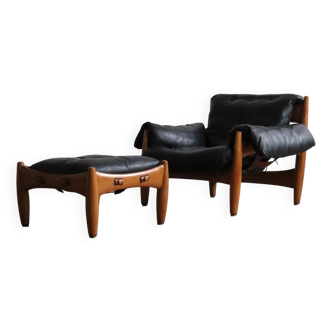 Sheriff Lounge Chair with ottoman by Sergio Rodrigues for Isa Bergamo 1960s