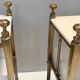 Pair of Brass and White Lacquered Nightstands with Marble Tops, Italy