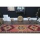 1970s Vintage Turkish Oushak Handmade Wool Cotton Pink Runner Rug 90x317