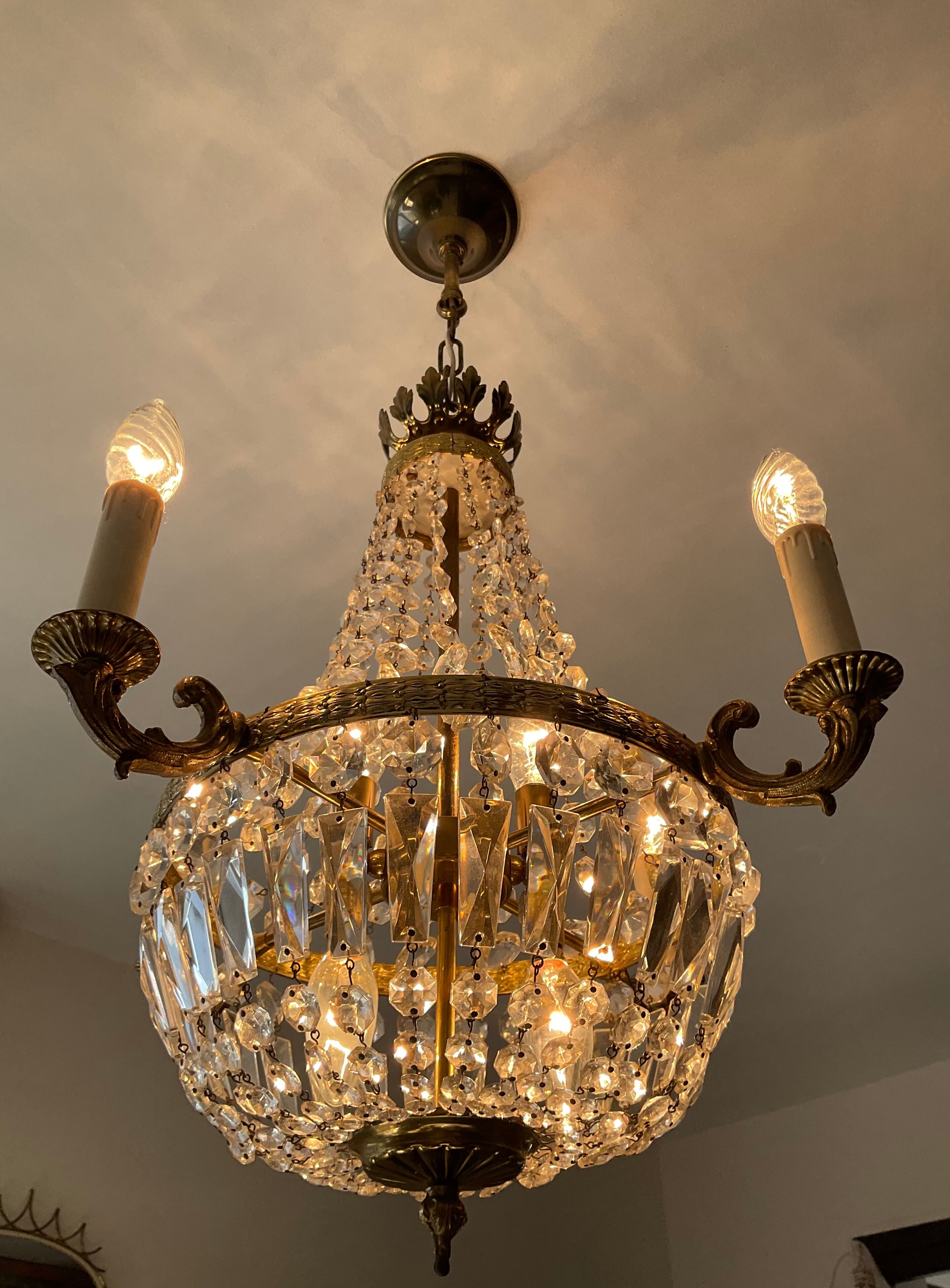 Balloon chandelier in bronze and grapevines 8 lamps