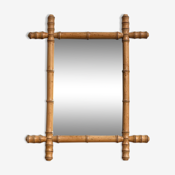 Miroir en bois tourné bambou années 30