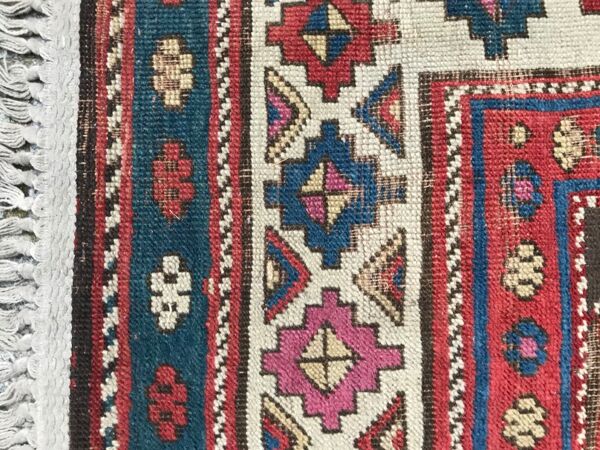 Tapis ancien caucasien kazak couloir 102x274 cm