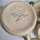 Service à café en faïence émaillée, Jemappes, Belgique, 9 tasses