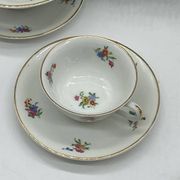 Antique Charles Ahrenfeldt porcelain service, flowers / floral / gilding