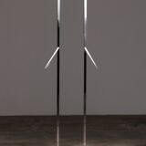 Italian Design Coat rack with white marble base and chrome uprights, 1970