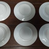 Set of six flat plates in Badonviller ironstone earthenware, Am model