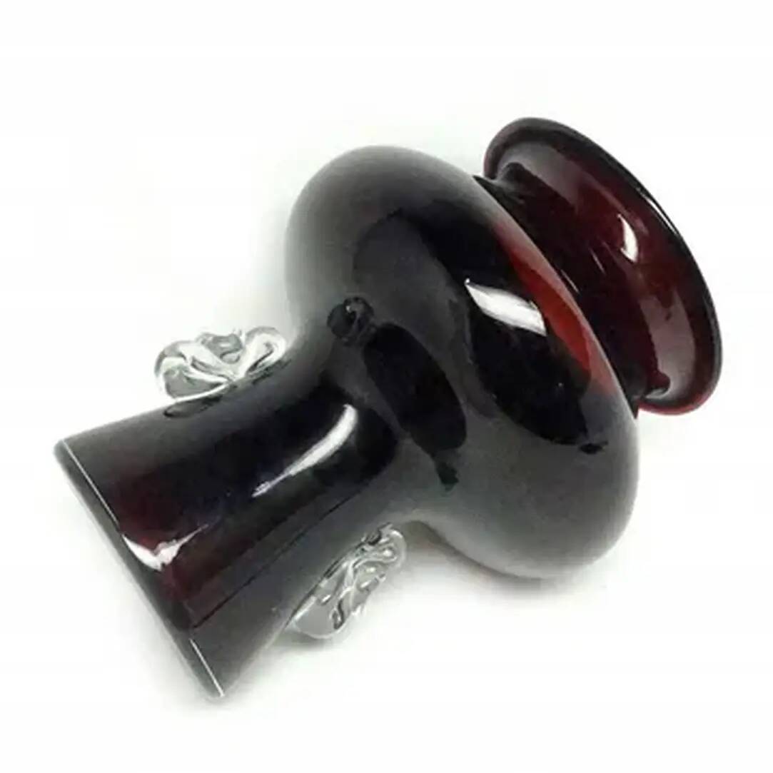 Vase, Polish modernism, burgundy glass, Poland, 1970s