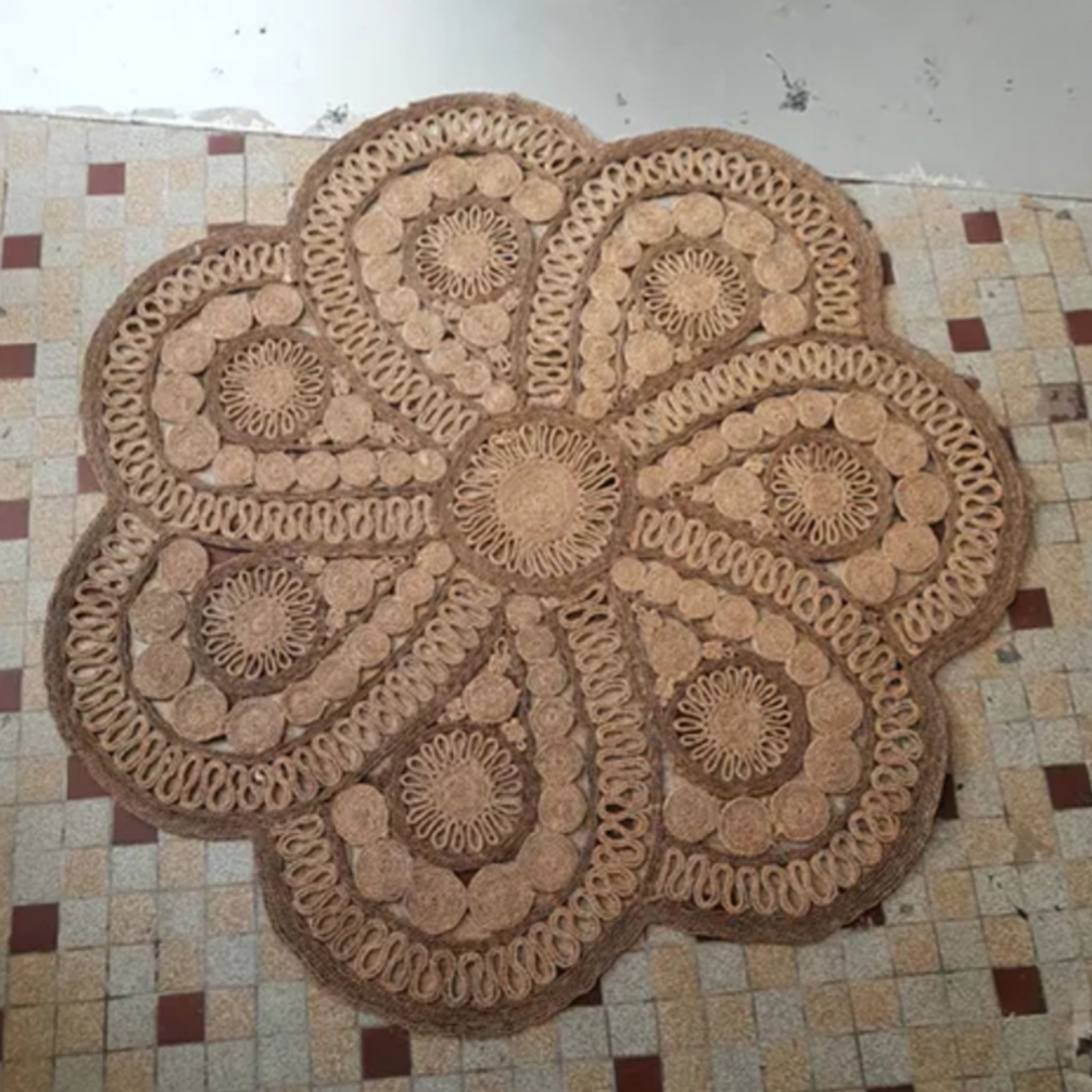 Tapis vintage en jute