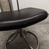 Pair of French Army telegraph operator's swivel chairs, new leather
