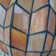 Antique stained glass and bronze pendant light