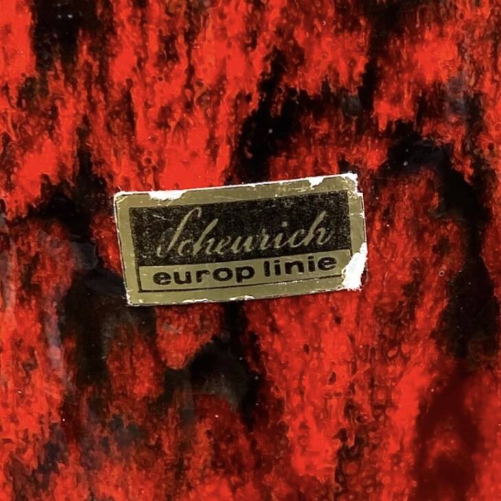 West German Scheurich vase 244/22 “Europ Linie” – red lava ceramic