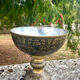 Ornate Floral Pedestal Champagne Cooler, brass ice bucket