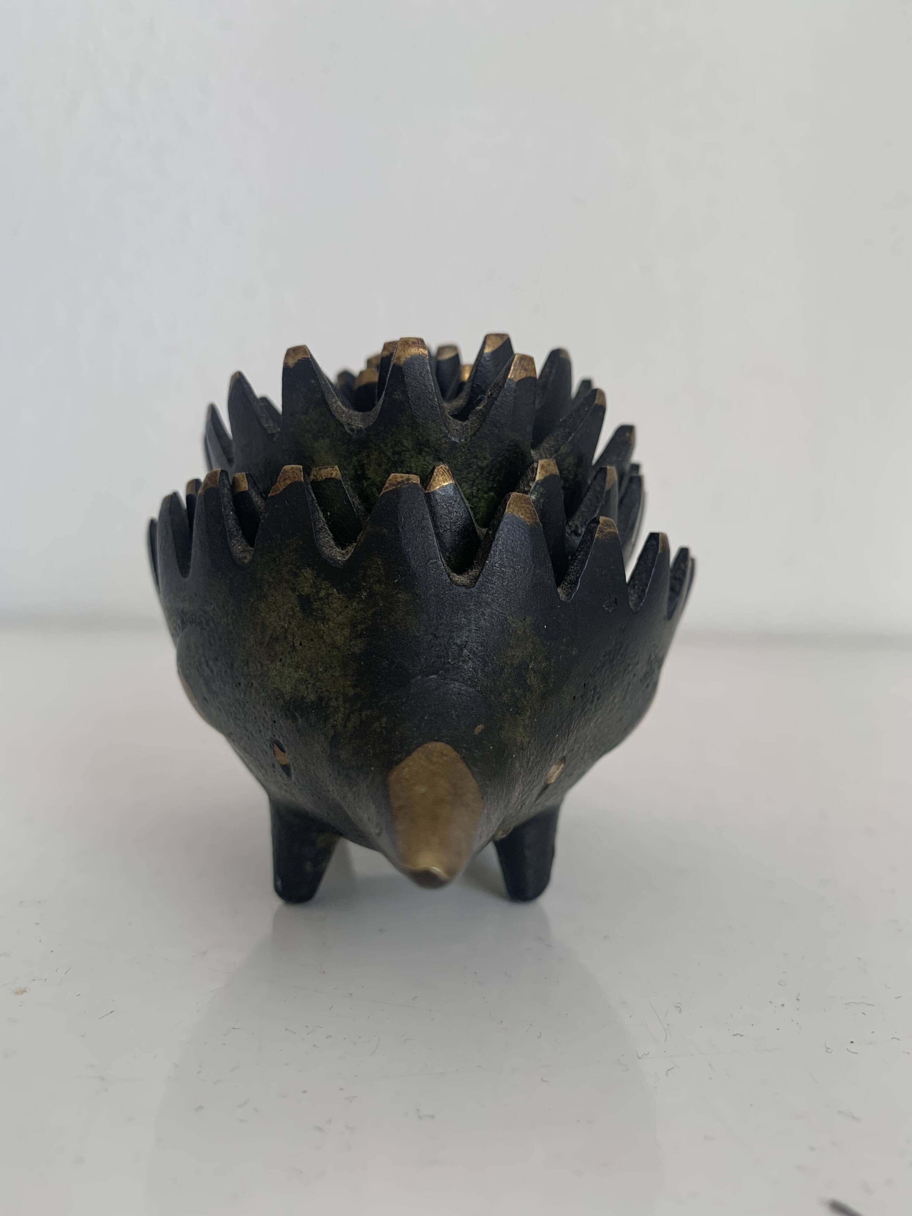 Vintage 1950 hedgehog ashtrays by Walter Bosse for Hertha Baller