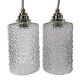 Set of two new vintage electrified bubble glass walking lamps