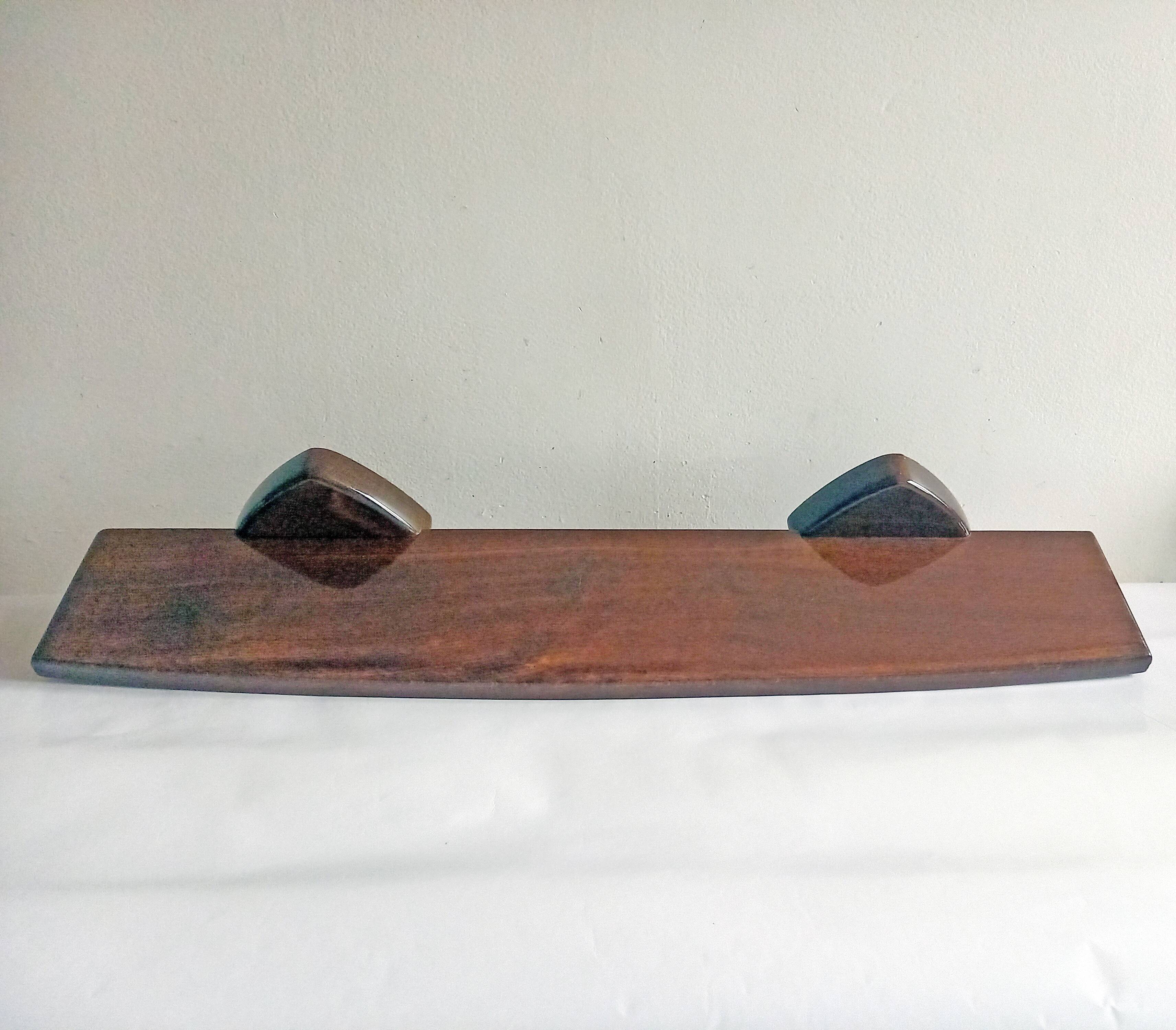 Antique and authentic vintage wooden bathroom shelf from the 70s