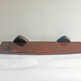 Antique and authentic vintage wooden bathroom shelf from the 70s