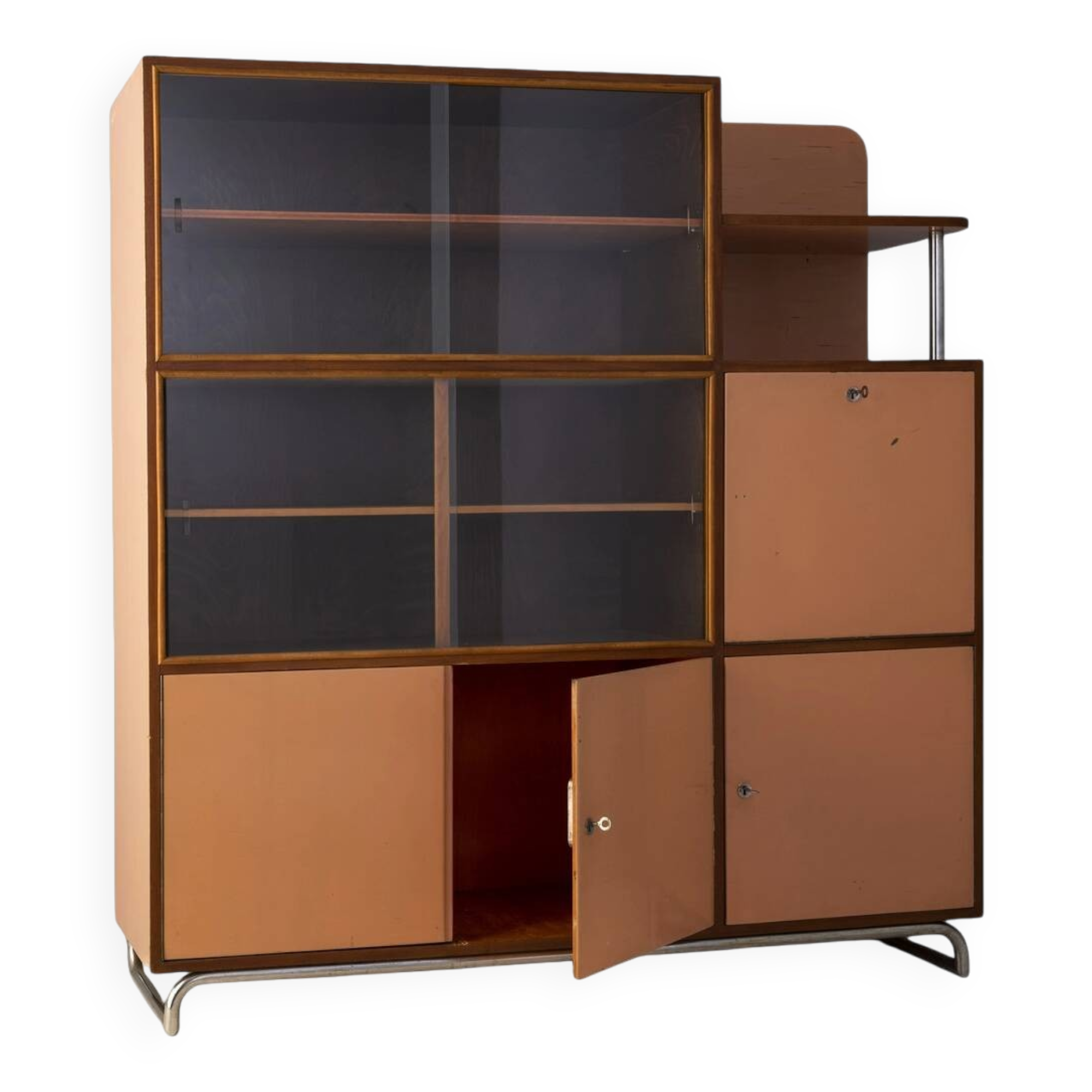 Functionalist Bookcase, Robert Slezák, 1930s, Czechoslovakia