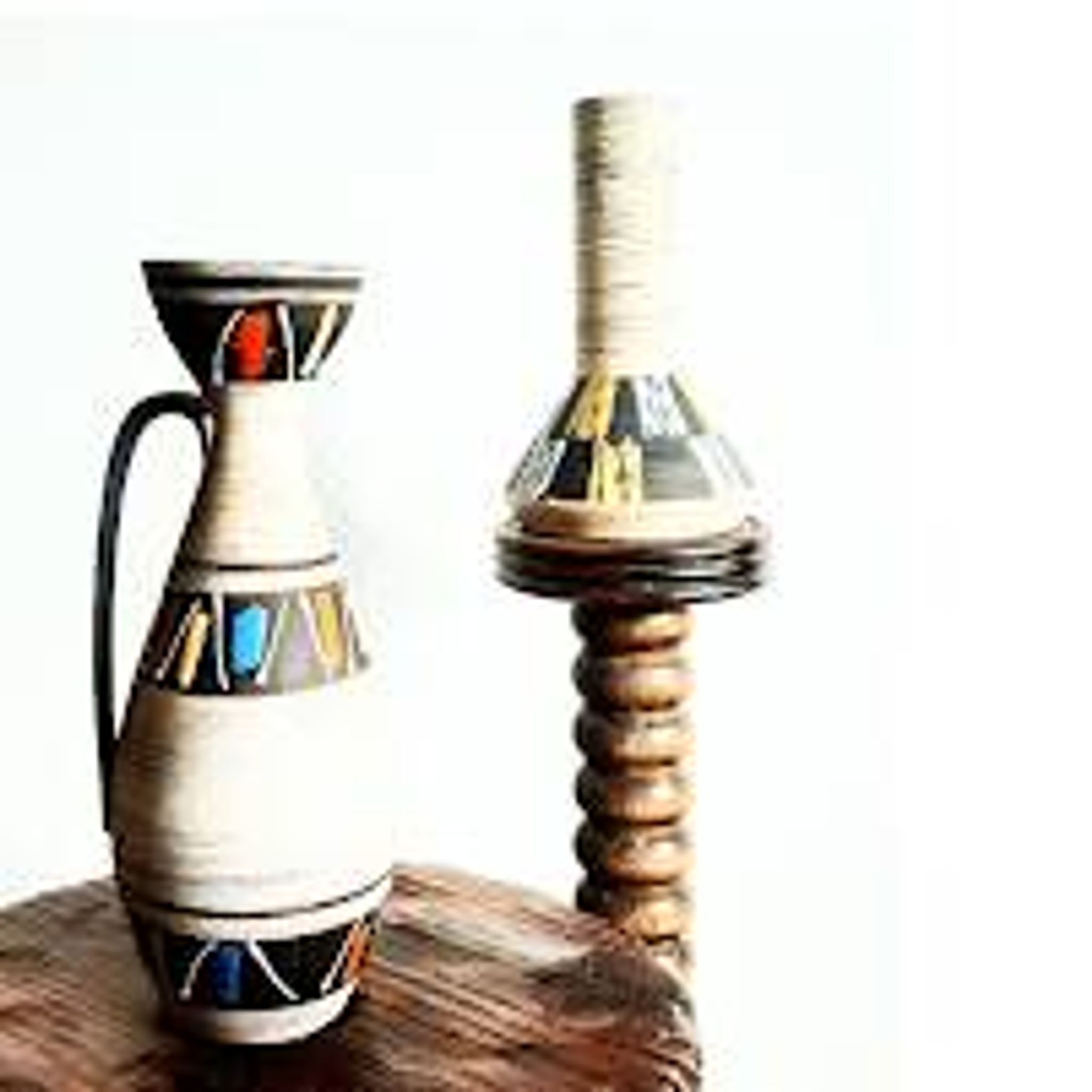 Vase en céramique graphique, West Germany, vers 1970