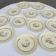Set 12 assiettes Gien 1960 jardins japonais variations en jaune mineur