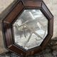 Antique octagonal mirror in dark wood – pearl decoration