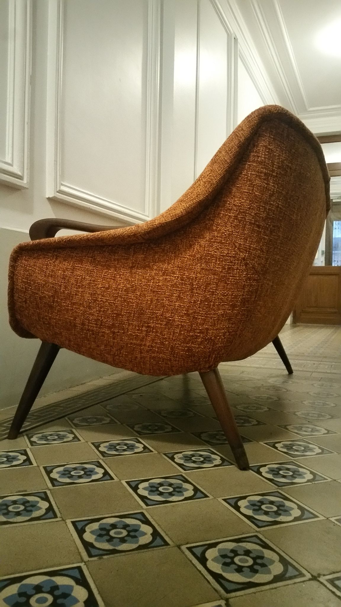Sofa Orange organic Danish 50s/60s