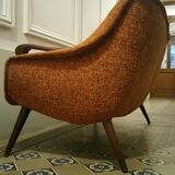 Sofa Orange organic Danish 50s/60s