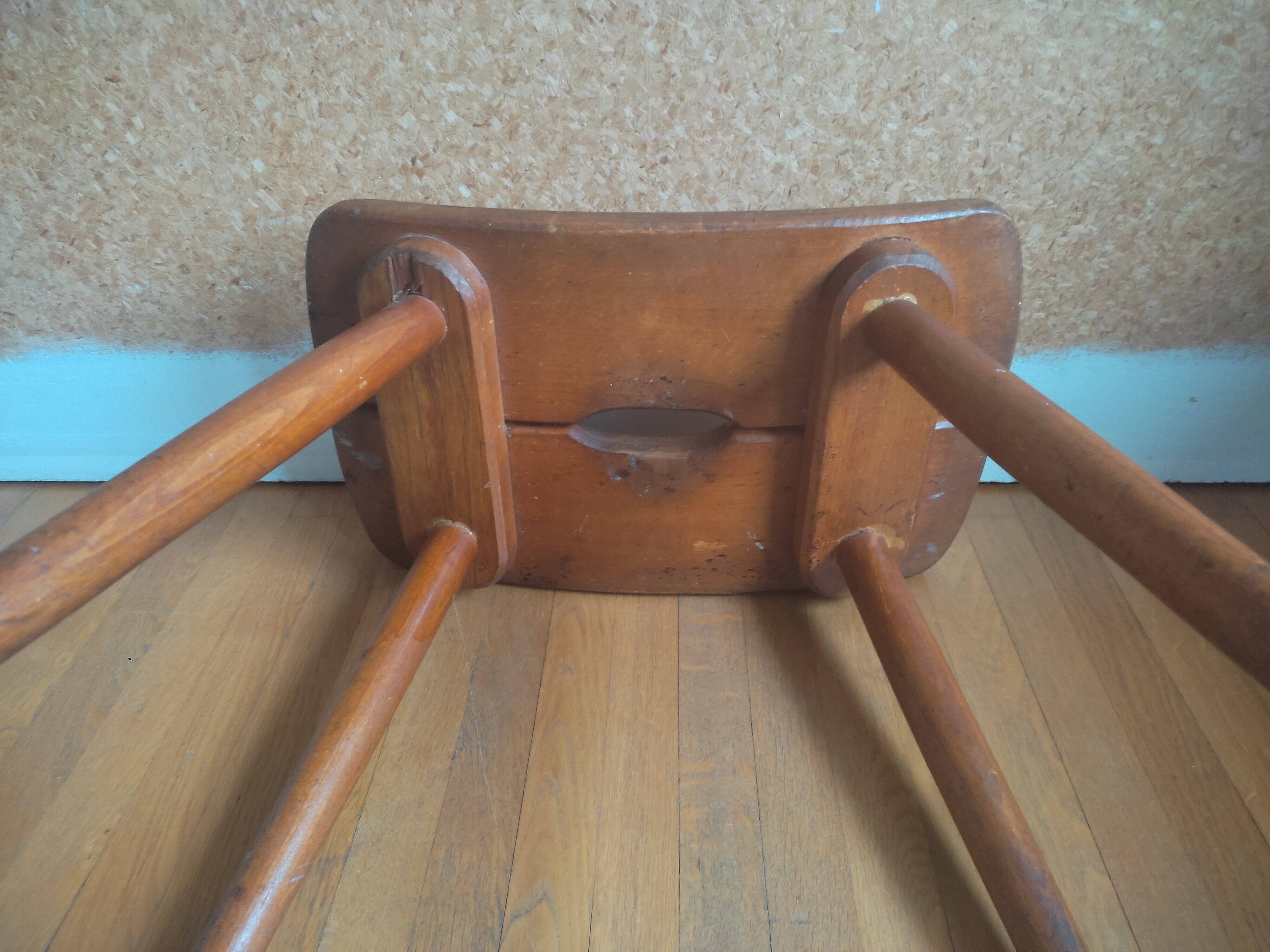 Tabouret en bois mid Century