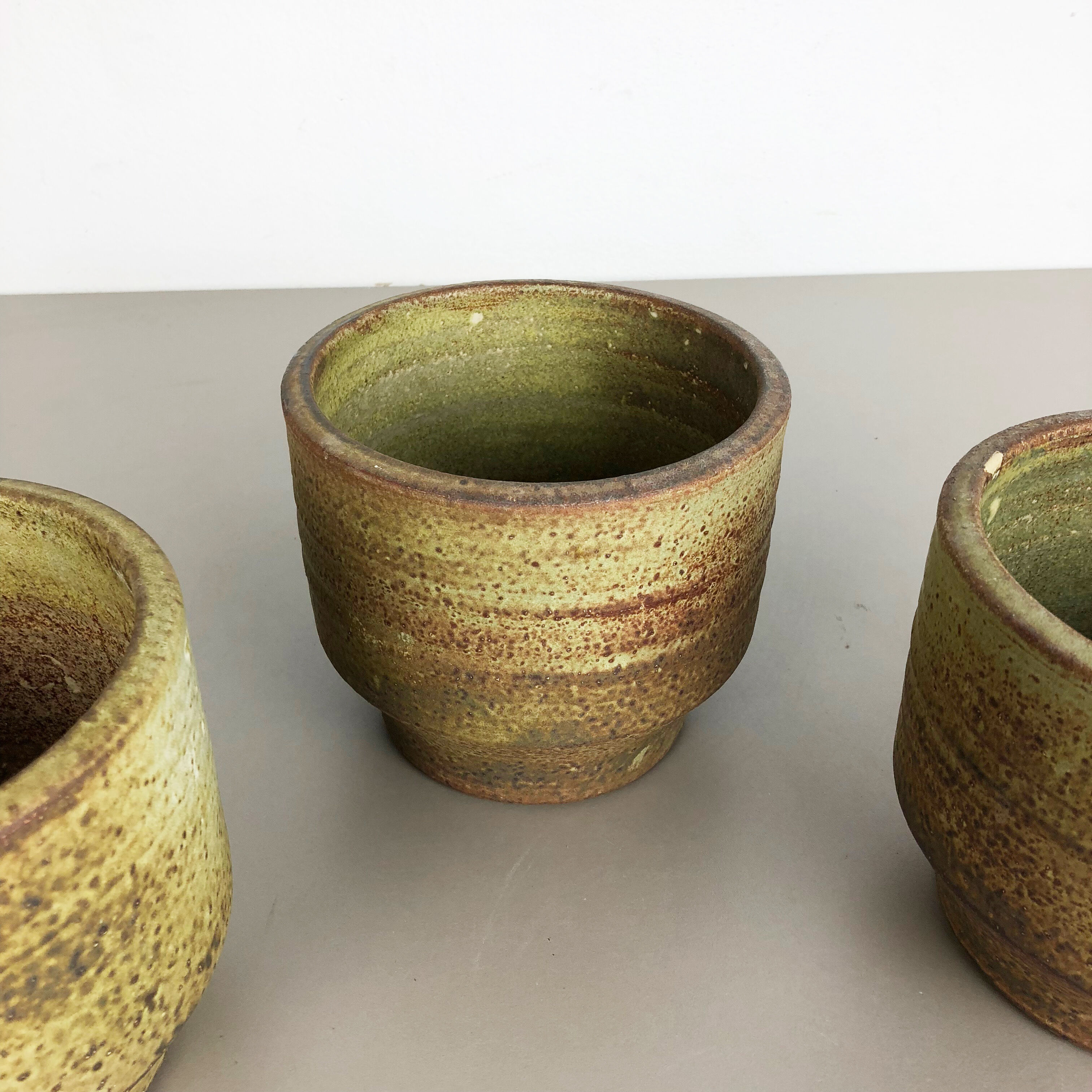 Set of 3 ceramic studio pottery vases by Piet Knepper for Mobach Netherlands 1970
