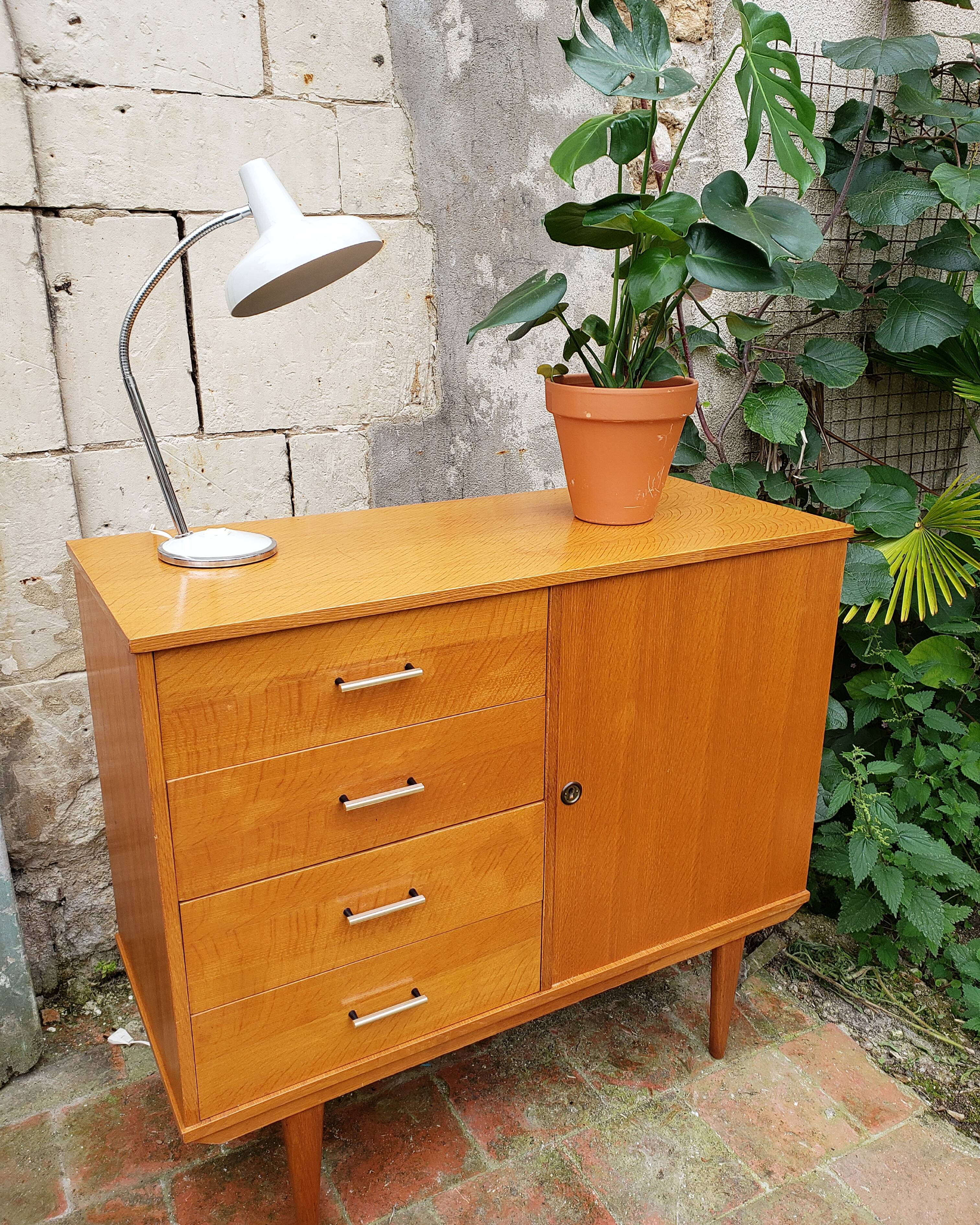 Buffet chest of drawers vintage golden honey