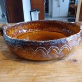 19th century enamelled terracotta dish