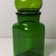 Pot de pharmacie vert en verre 1960