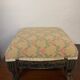 Antique napoleon lll style footrest blackened wood and cross stitch embroidery