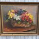 Peinture à l’huile sur toile , bouquet de fleurs