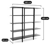 HIBA Library - La Redoute Interiors - Solid oak & black steel