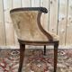 Fauteuil de bureau en tonneau – Style Louis XVI – Têtes de béliers – Bois s