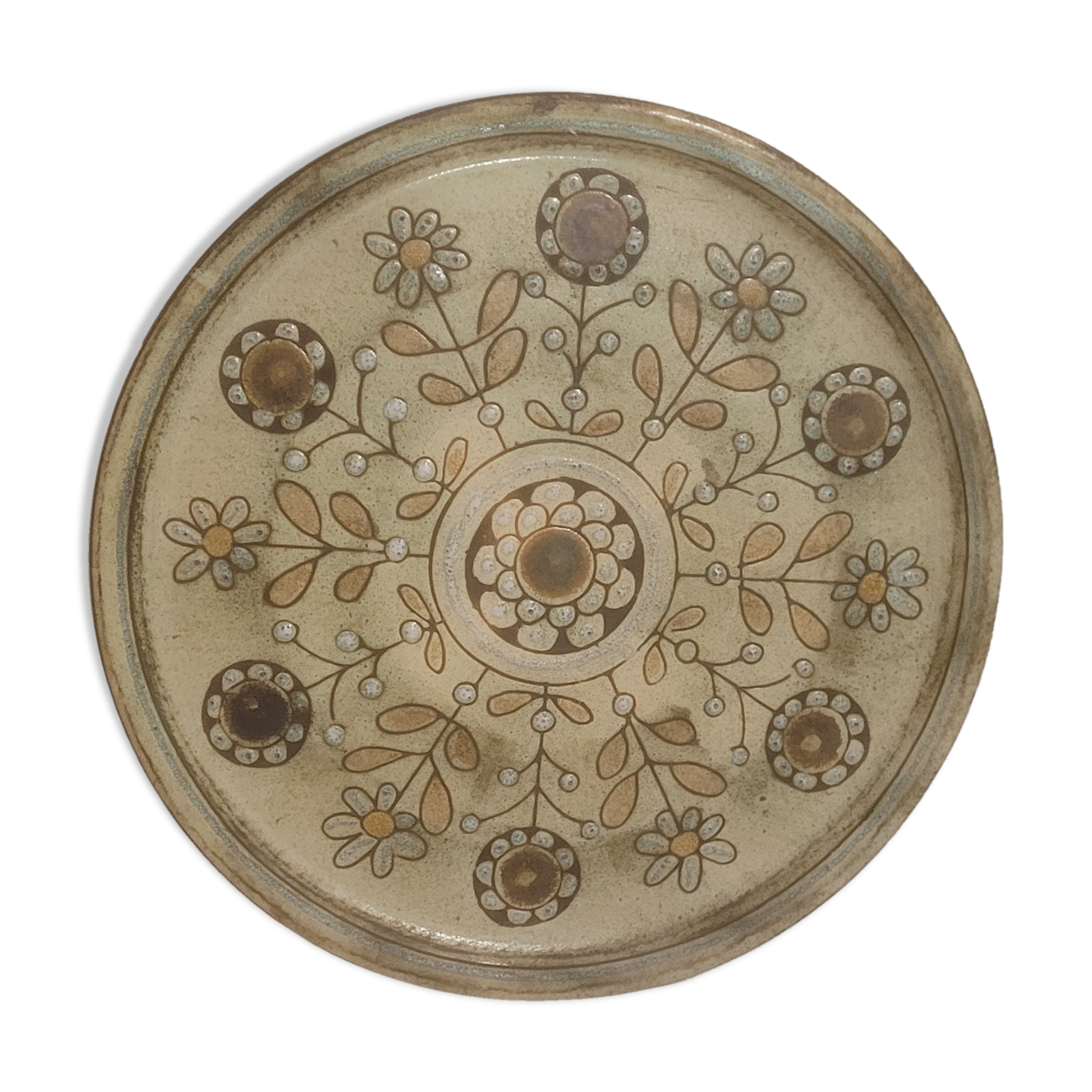 Dish / plate vintage ceramic wall decoration by Danuta Le Henaff
